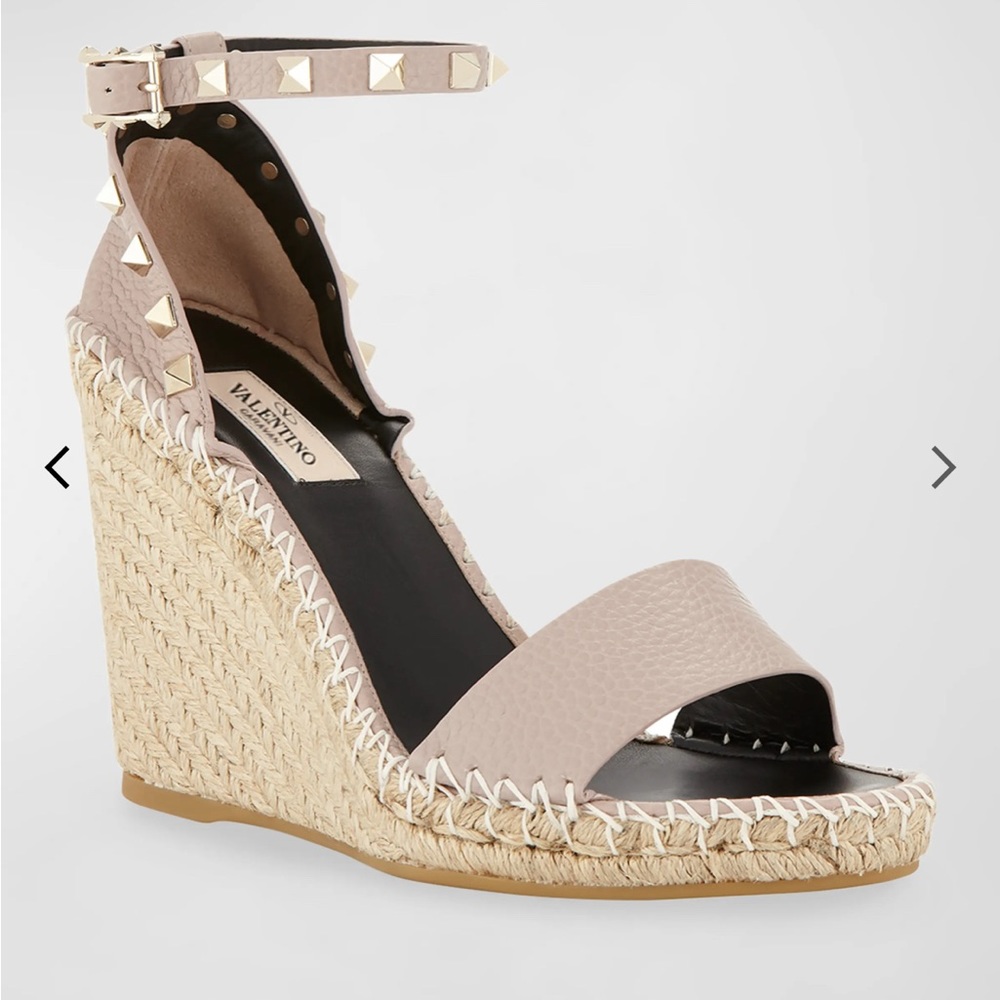 VALENTINO GARAVANI
Rockstud Double Espadrille Wedge Sandals